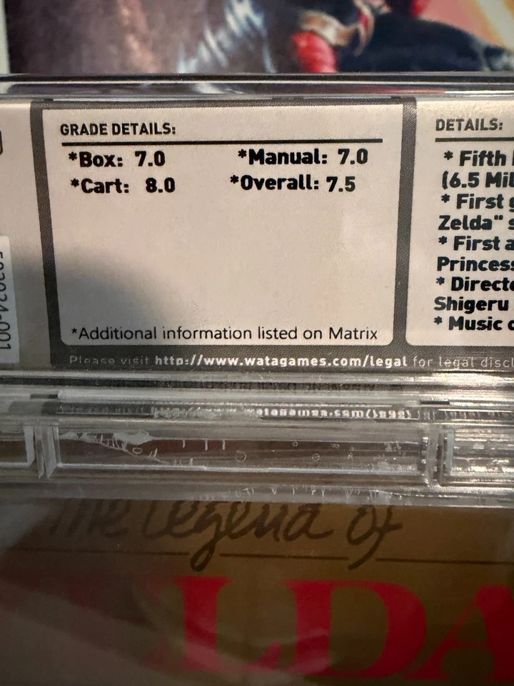 The Legend of Zelda Nintendo NES - Completo en Caja (CIB) - Clasificado Wata 7.5 Dorado Foto 3 de 4