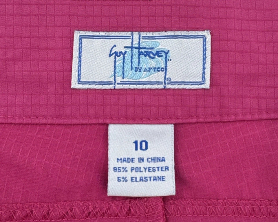 Pantalones Cortos Guy Harvey AFTCO Ripstop Para Mujer 10 (35x4) Rosa Bolsillos con Cremallera Exterior Foto 3 de 4