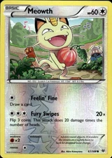 Pokemon Reverse Holo Meowth XY - Roaring Skies 67/108 LP
