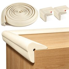 Corner Edge Protector for Baby 13ft with 8 13 Ft 8 Large Corners, Off-white
