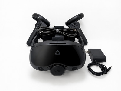 HTC Vive Focus 3 VR Headset with HTC Facial Tracker, Controllers, Power