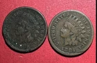 1879 & 1884 US Indian Head Cent! Lower Mintage! Lower Grade Set of 2 Coins!
