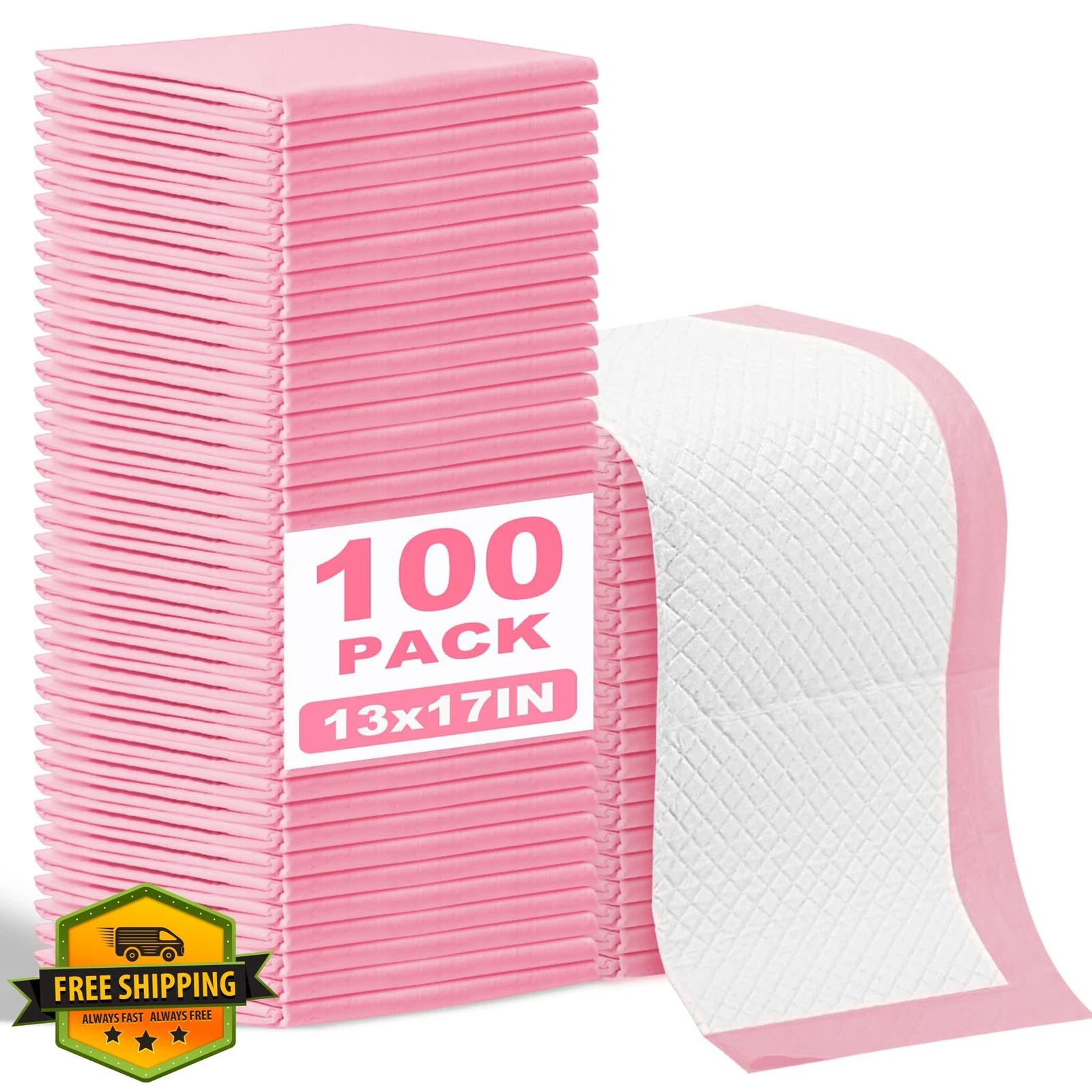 Bgtecho Disposable Changing Pads Pink 100 Pack