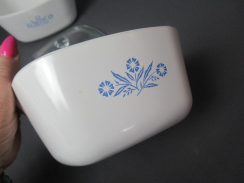 Corning Ware 2 1/2 Qt & 1 3/4 Qt w/ Lid - Cornflower - White & Blue - h5 RB/VH - Picture 6 of 14