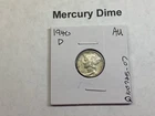 1940 D Mercury 90% Silver Dime in AU Condition from Denver Mint 100725 07e
