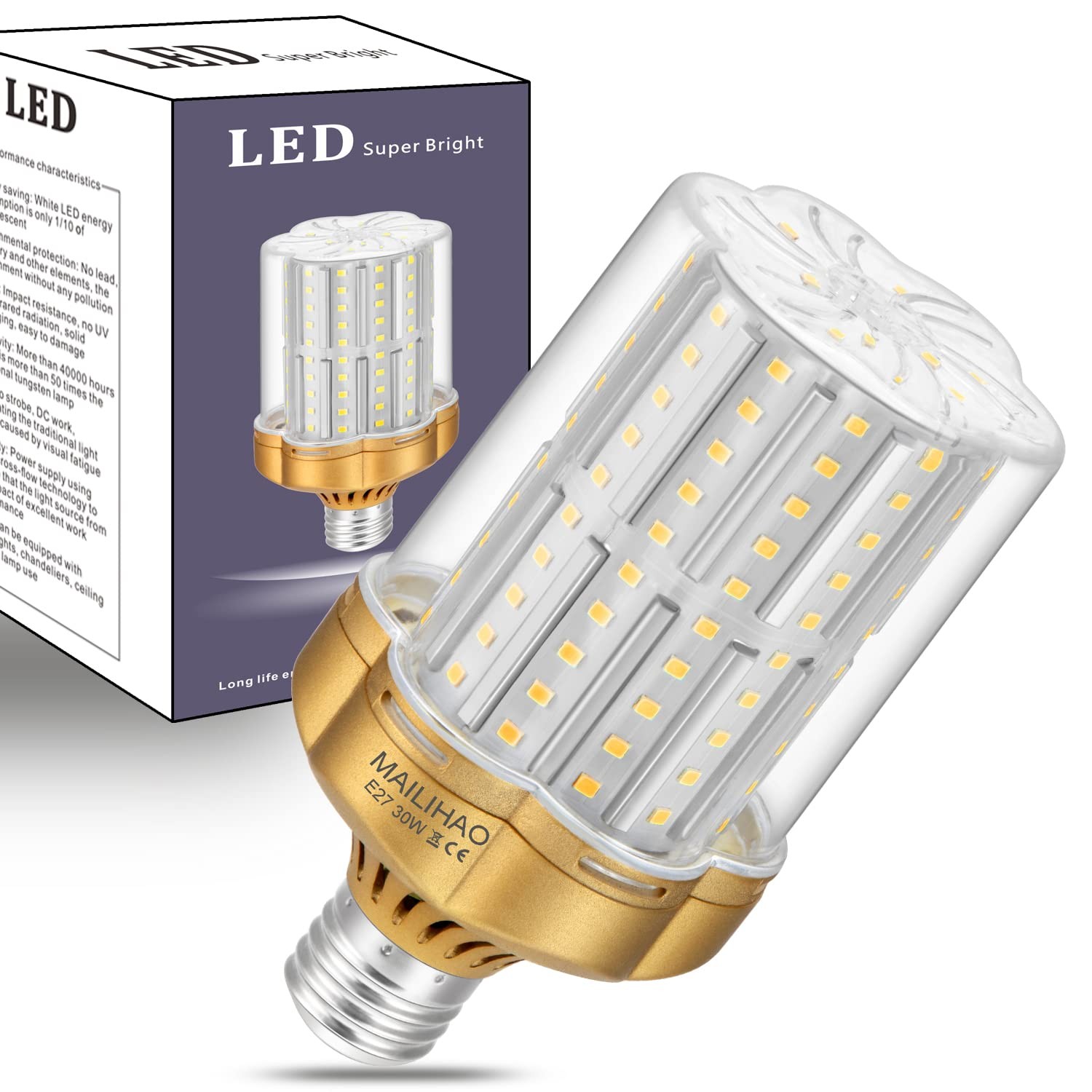 Ampoule LED E27 30W anti zones sombres 4000K pour pièces mal éclairées