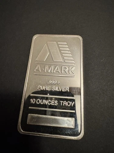 10 troy oz A-MARK silver bullion bar .999