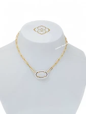 NEW Authentic KENDRA SCOTT White Mother of Pearl Elisa Paperclip Chain necklace