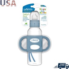 Sippy Bottle W/ Silicone Handles Soft Spout Easy Grip Baby Transition 6m New