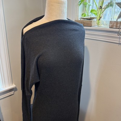 Enzo Costa Ribbed Knit Midi Dress Medium Sample