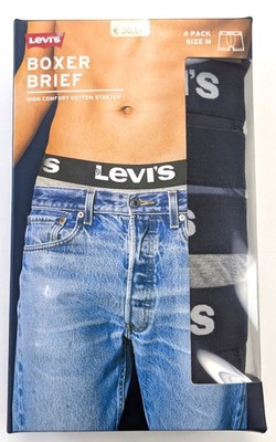 NEU - 4er Pack LEVIS  Herren Boxer Brief - Gr. M - blau-navy - Unterhosen - TOP