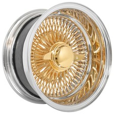 14x6 La Wire Wheels Rev 100-spoke Sl Gold Center With Chrome Lip Rims 4pcs 14x6 La Wire Wheels Rev 100-spoke Sl Gold Center With Chrome Lip Rims 4pcs