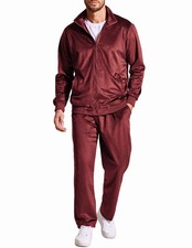 Mens Track Suits 2 Piece Long Sleeve Jacket Velvet Sweatsuits Pants Sets Jogg...