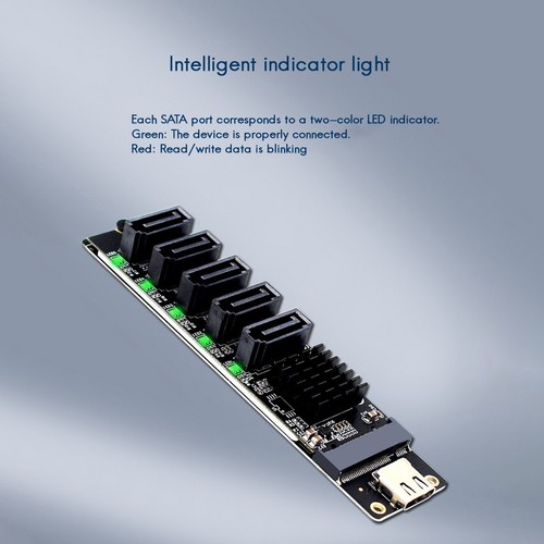 TYPE-C to SATA3.0 5 Ports Adapter Converter Card 6Gbps USB10G JM575+JMS5807816 - Picture 5 of 9