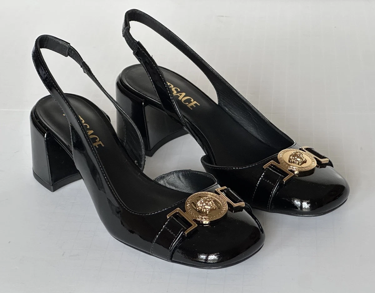 VERSACE Black Leather Medusa Gladiator Slingback Men\'s Sandals 39.5 - 6.5US Versace Women main image 3