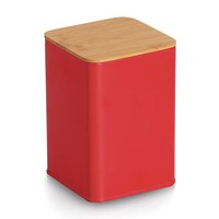 Zeller 19420 Vorratsdose 1100 Ml Aus Metall, Rot, Ca. 9,5 X 9,5 X 14 Cm