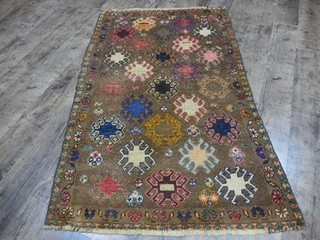 Geometric Turkish Vintage Rug Farmhouse Vintage Anatolian VillageRug 3.1x5.1