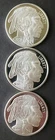 Lot of Three SMI 1oz Silver Buffalo Rounds
