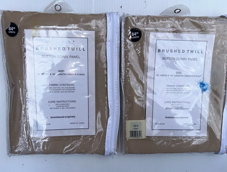 Panel abotonable de sarga cepillada Curtaians 42”x84”. Pack de 2. Foto 3 de 4