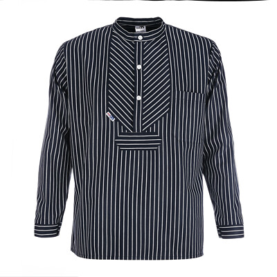Fischerhemd BasicLine Finkenwerder-Stil mit breiten Streifen blau/weiss