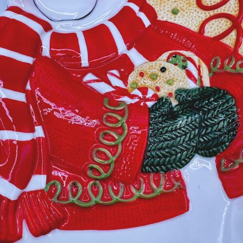 Fitz & Floyd Sugar Coated Christmas Snowman Elongated Ceramic Serving Tray 2008 - Picture 3 of 16