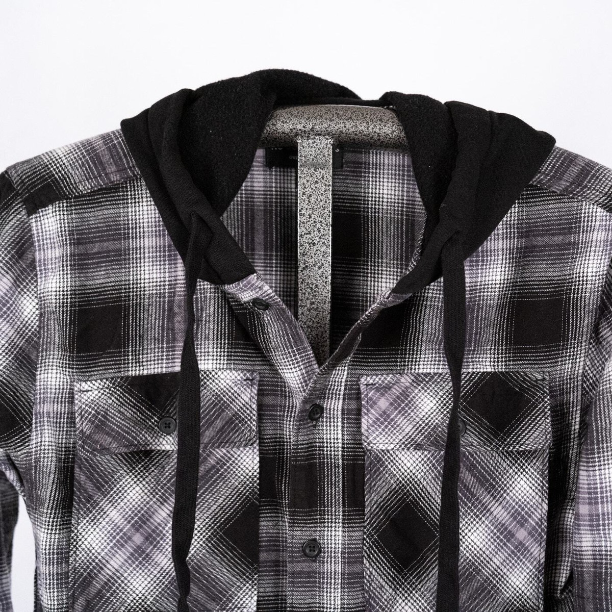 Vintage NOBO Mens Hooded Plaid Flannel Shirt SMALL Grunge Vintage NOBO Mens Hooded Plaid Flannel Shirt SMALL Grunge