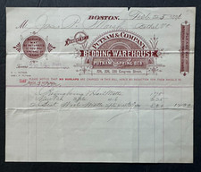 Vintage 1891 Billhead Boston MA Putnam & Co Bedding Warehouse 326 Congress St