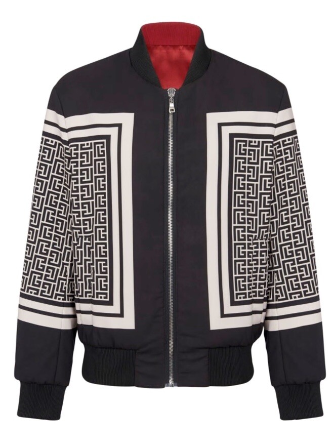 【関税&送料込み】Balmain Beige Jacquard Bomber Jacket 関税&送料込み】Balmain Beige Jacquard Bomber Jacket Balmain
