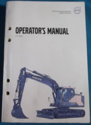 VOLVO EC140E EXCAVATOR OPERATOR OPERATION & MAINTENANCE MANUAL BOOK