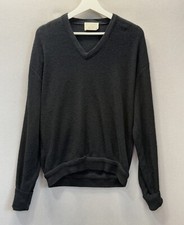 Vintage Jefflink Lord Jeff Black Sweater Sz L Made in USA 100% Dupont Orlon
