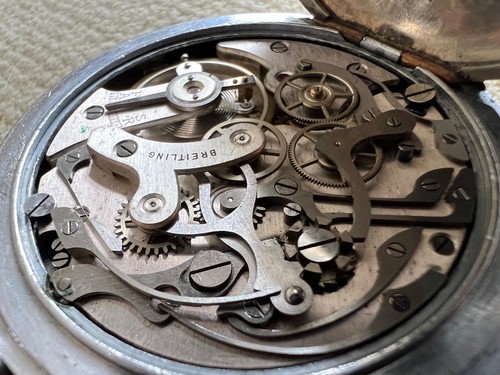 Vintage Breitling Rattrapante 30 MIN Stopwatch Stoppuhr Timer - 49 mm ca. 1945 - 第 10/10 張圖片