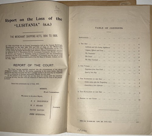 Shipping Casualties Loss of The Steamship "Lustina" 1915 Report -AS REPRINTED - Picture 4 of 4