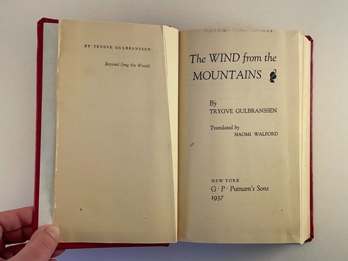 The Wind From the Mountains Trygve Gulbranssen 1937 Hardcover Ex-Library - Picture 7 of 18