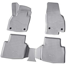 3D Gummi Fussmatten passend für SKODA Kamiq | NW4 | BJ ab 2019> | grau mit Rand