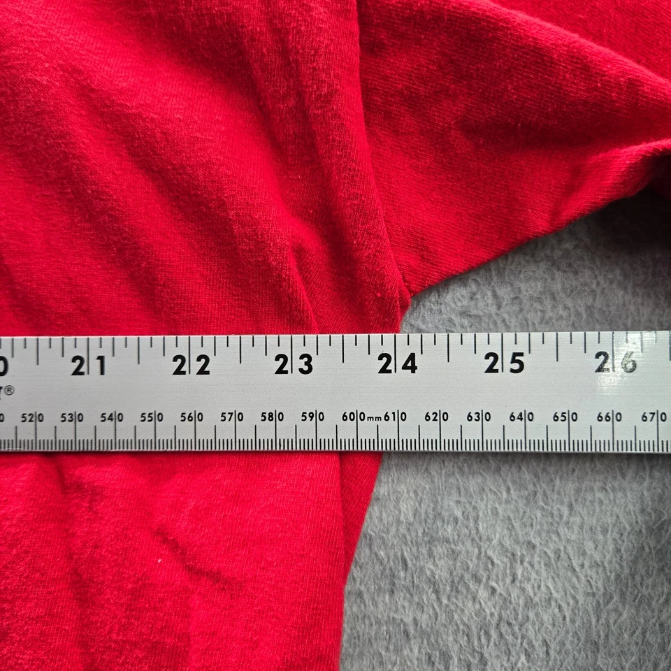 Camisa azul ancla para hombre 2XL texto rojo algodón texto decir debe ser tan alta Y2K Foto 3 de 4