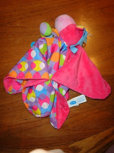 Horse Security Blanket Hot Pink colorful circles PLAYGRO Clopette plush Baby toy - Bild 2 von 8