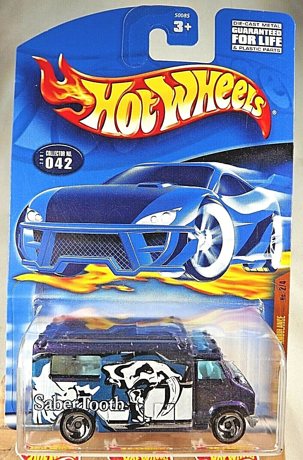 2001 Hot Wheels #42 Fossil Fuels Series 2/4 AMBULANCE Purple w/Chrome SB Spokes