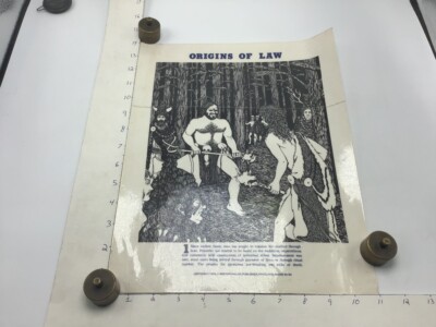Original 1974 Poster: ORIGINS OF LAW - Primitive Law - by J Weston Walch 11x14''
