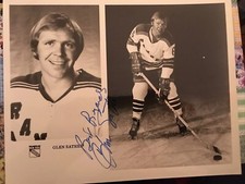Vintage NY Rangers Glen Sather Autographed Team Photo