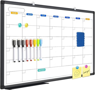 Dry Erase Calendar Whiteboard for Wall, 36'' x 24''