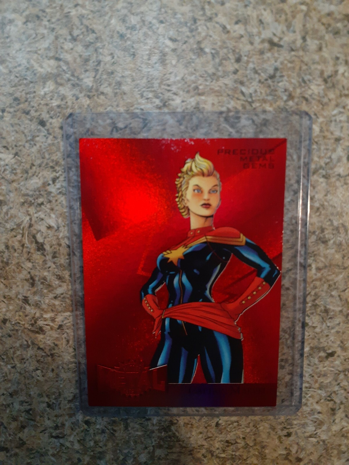 Captain Marvel 2015 Fleer Marvel Retro Precious Metal Gems PMG Red /100 Mint