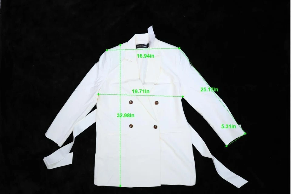 Gabrielle Union Chic White Blazer Jacket Notch Collar Business Dress Womens L - Image 2 of 4