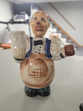 Vintage Porcelain Spirit Decanter  Bottle Waiter Figurine Server