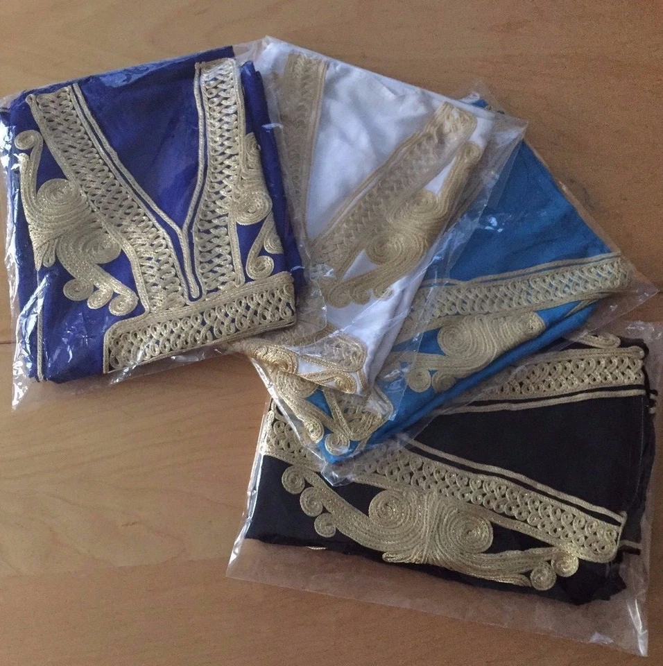 Vestido informal de mezcla de algodón caftán marroquí para mujer talla única Foto 2 de 3