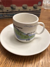KEPCO Cayo Coco Cuba 6pc Espresso Cup & Saucer Set 65cc Scenic Palm Design NEW