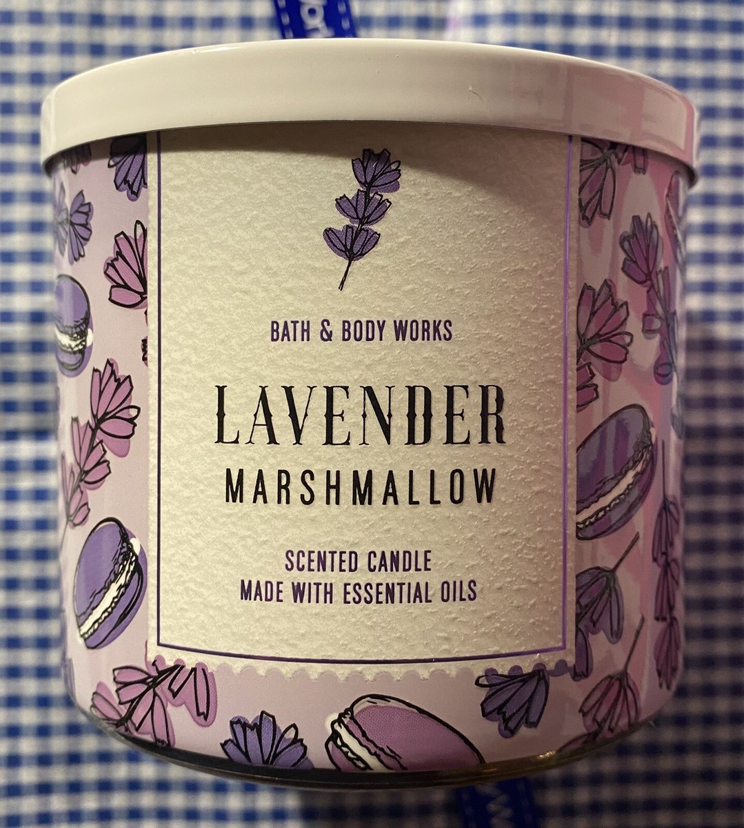 bath and bodyworks ラベンダーマシュマロなど3点 Bath Body Works LAVENDER MARSHMALLOW 3 Wick Candle BEAUTIFUL
