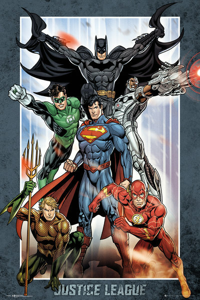Poster DC Comics Justice League Batman Superman Flash Aquaman