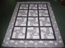 SWEET DREAMS in gender neutral colors 38 by 48" handmade baby, lap quilt