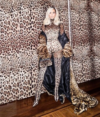 SONIA RYKIEL langer Pelzmantel Rex Leopardenform Gr.40/42/+