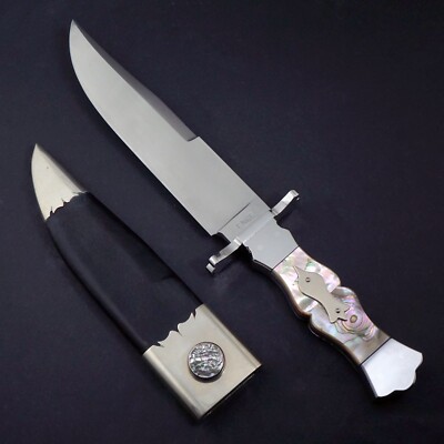 Rare Jim Ence Mother of Pearl Hunter Art Knife Amazing Pearl & Steel 100% Unique
